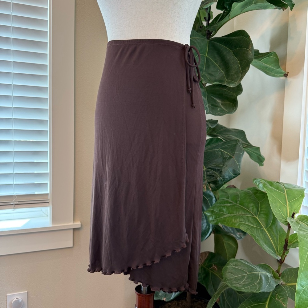 90’s vintages Brown Wrap mesh Skirt